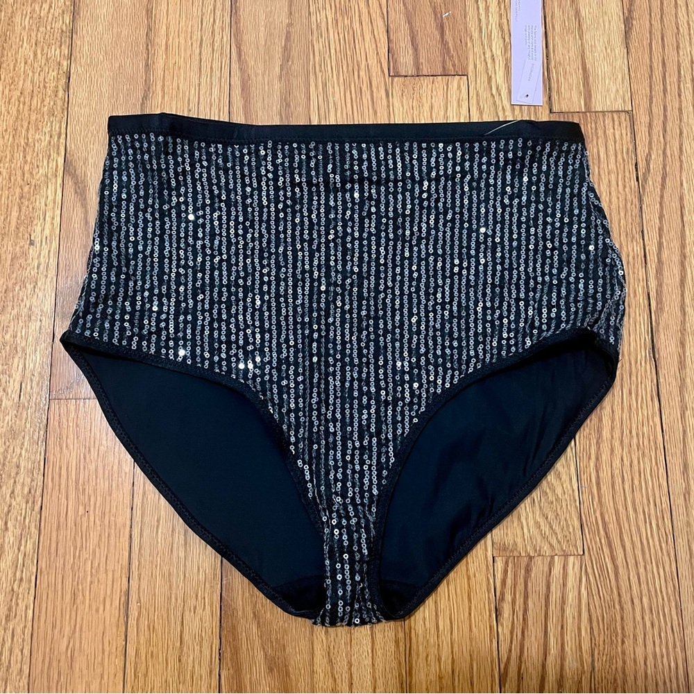 NWT Wild Fable Black Sequin High-Waisted Panties, M